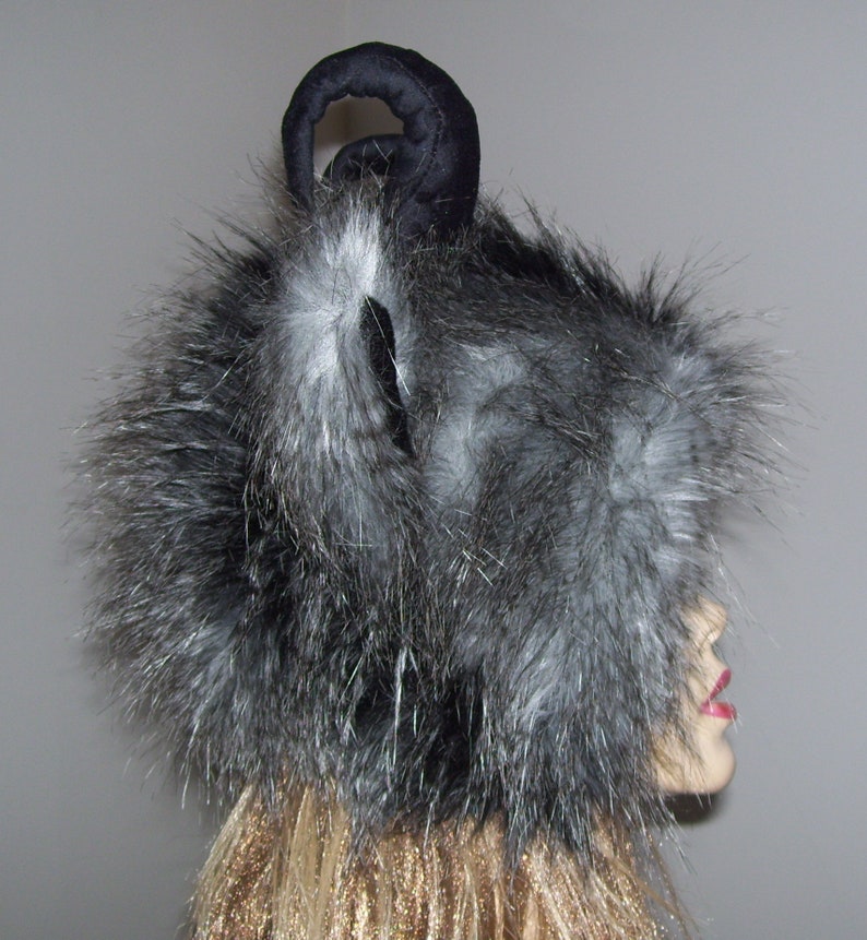 Monster Horned Hat Wild Thing Hat Black Gray Fur Woodland Etsy