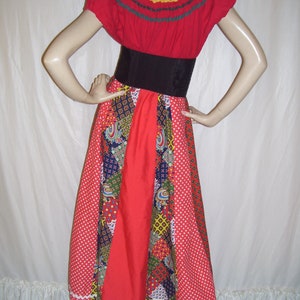 Prairie Maxi Dress Puff Sleeve Costume Bohemian Patchwork - Etsy