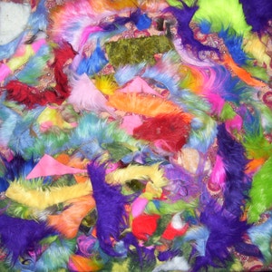 Mystery Faux half pound fur small scraps scrap bag for crafts masks dolls hair kids projects furry fun art teacher waldorf Natural or Colors image 2