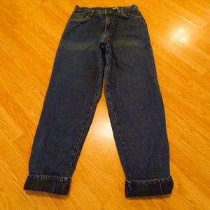 High Rise Cabela&#39;s Jeans Flannel Lined Hunting Winter Mom Jeans Vintage Denim Jeans High Waist Tapered Jean Women Adult sz 12 Tall 32 x33&quot;