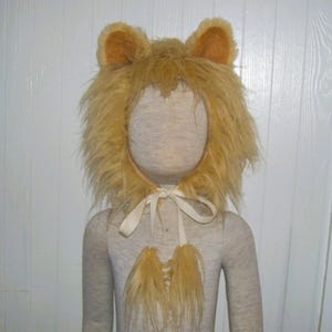 Kinder Pelz Löwe Mähne Hut Ohren Vegan Pelz Halloween Löwe Kostüm Rolle Spiel Foto Requisite Kopf Stück Warmer Winter Kind 18,5-20 &quot;Kleinkind Kind Hut
