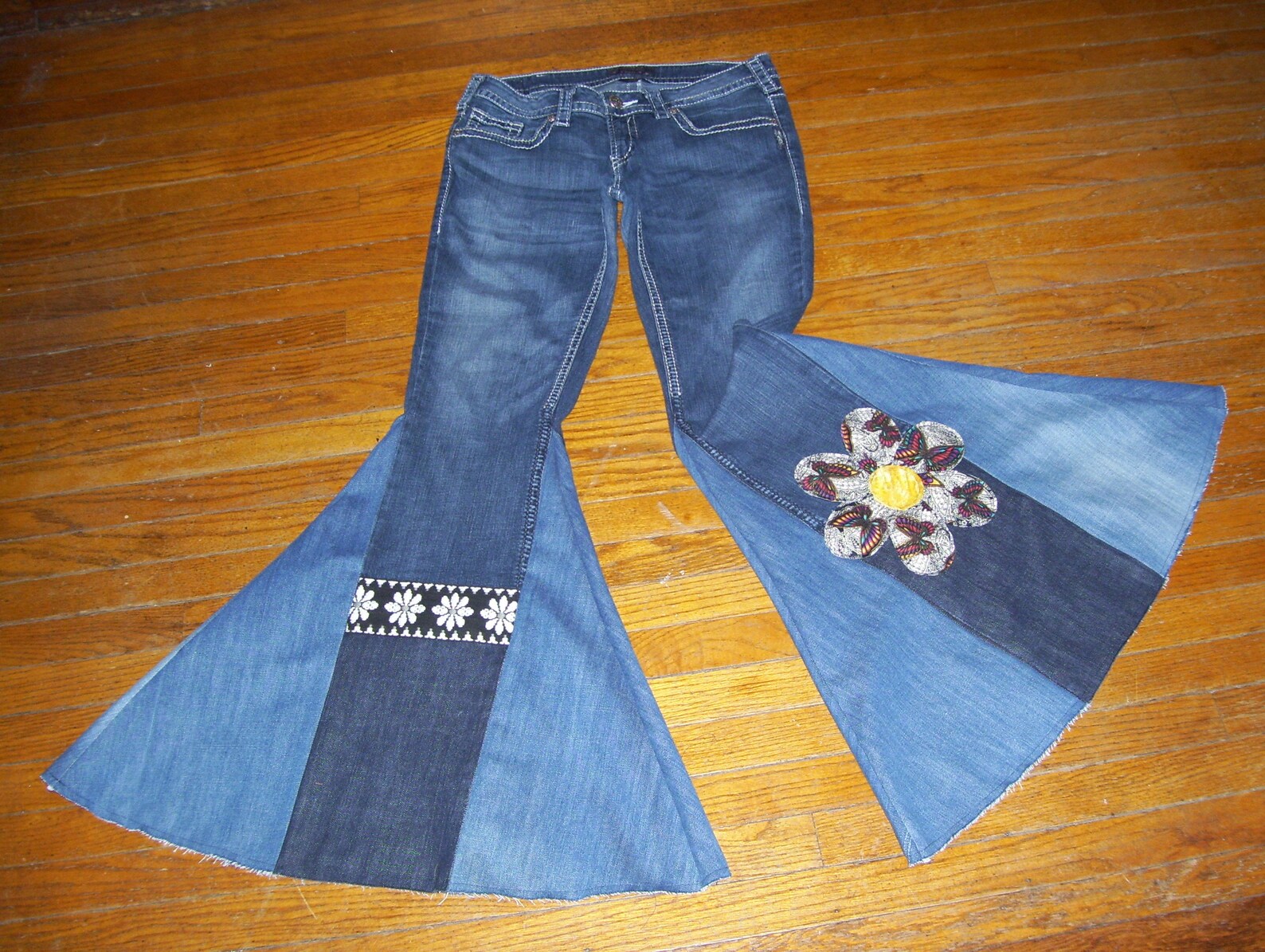 bell bottom striped pants