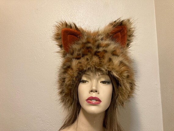 Ready to Ship Furry Wolf Hat Ears Coyote Brown Long Fur Head Piece Animal Hat Unique Gift Halloween Costume Warm Winter Hat Adult USA Made Etsy