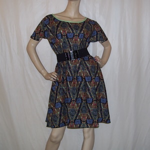 Fun Plus Size Dress OOAK Super Hero A-line Flutter Dress Cotton Comic Con dress Mom Theme Party Adult Plus Size 52&quot; chest 56&quot; hip 36&quot; long