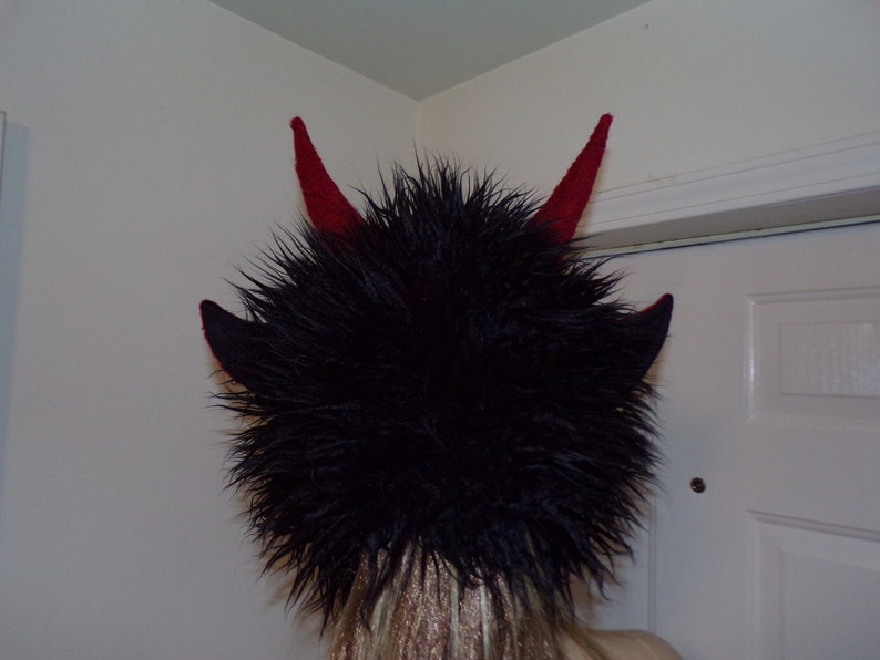Ready to Ship Krampus Hat Wild Furry Horn Fur Hat Monster Etsy