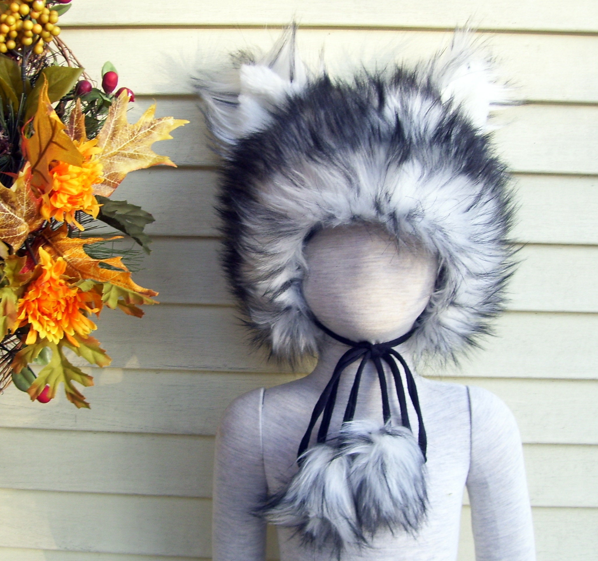 Ready to Ship Husky Furry Hat N Tail 