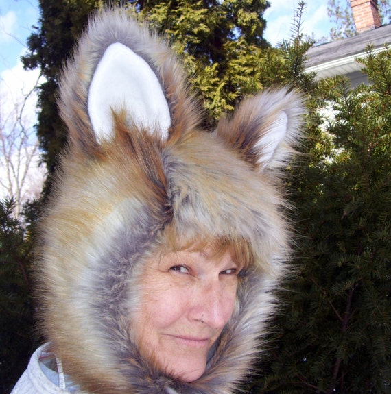 furry hat with ears