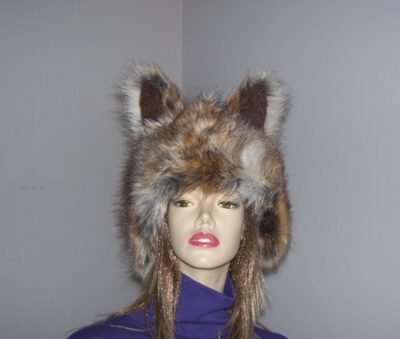 furry hat with ears
