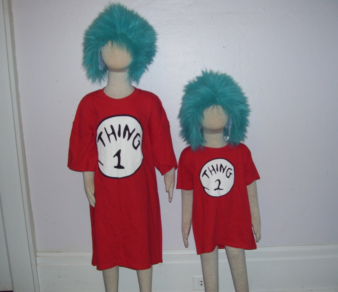 Thing 1 and 2 Child Role Play Dress up Halloween Costume Etsy
