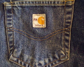 Vintage Carhartt Fire Resistant Jeans: 90s Straight Leg Cotton Workwear (42x32)