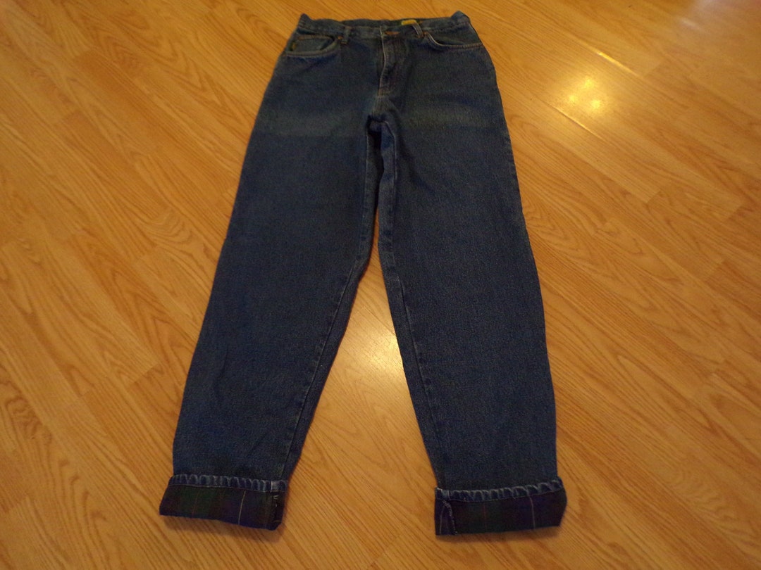 High Rise Cabela's Jeans Flannel Lined Hunting Winter Mom Jeans Vintage
