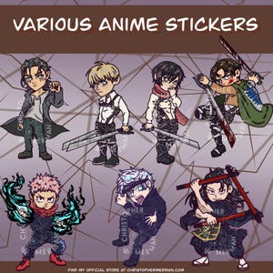 Verschiedene Anime-Aufkleber