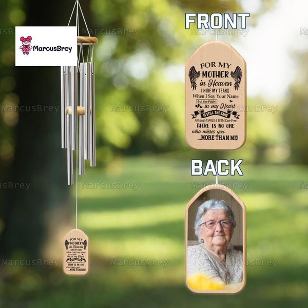 Personalized Wind Chime, I Hide My Tears When I Say Your Name, Best Memorial Gifts For Your Loss Of Your Love, In Memory Wind Chime