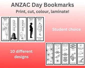 ANZAC Day Bookmarks Craft Activity