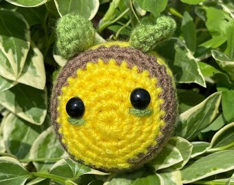 Wollig gehaakt helder geel Bee Amigurumi - tuinliefhebber cadeau