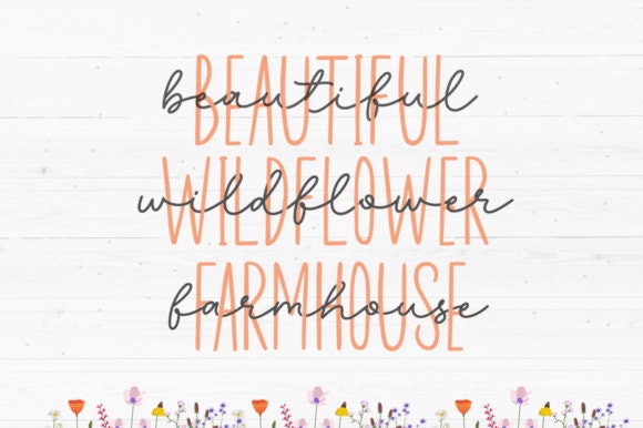 Beautiful Wildflower Duo Font | Compatibility with Sillouette, Cricut, Other Cutting Machines, Windows and Mac