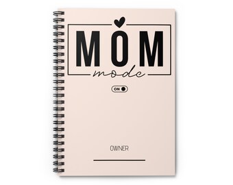 Quaderno a spirale modalità mamma - Linea a righe | Regalo per la festa della mamma | Regalo della mamma | Il miglior regalo per la mamma