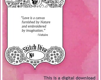 Art Deco Stitch Diva - Fancy Embroidery Cards - Floss Winders - PDF Download