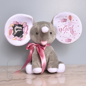 Birth Announcement Baby Gift, Personalized Elephant Stuffed Animal, Customized Name Newborn Gift, Birth Stat Baby Keepsake, Baby Shower Gift
