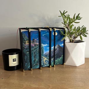 Full 5 Book ACOTAR Hand Painted Fore Edge Detail Box Set Special Edition Sprayed Edge Sarah J Maas Custom ACOMAF ACOMAF acofas acosf Rhysand