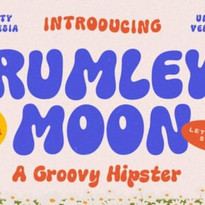 Rumley Moon Font, Retro Font, Display Fonts, Modern Font, Script Fonts, Handwritten Fonts, Crafting Fonts, Wedding Fonts, Canva Fonts