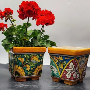 Caltagirone Ceramic vase holder 23 cm and various coloring