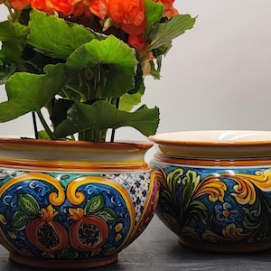 Caltagirone Ceramic vase holder 20 cm and various coloring
