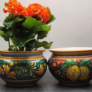 Caltagirone Ceramic vase holder 20 cm and various coloring