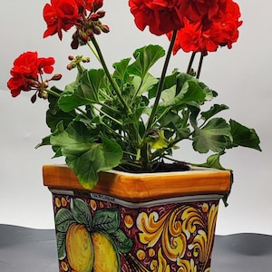 Caltagirone Ceramic vase holder 17 cm and various coloring