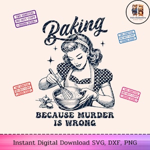Cucinare perché l'omicidio è sbagliato SVG, citazione divertente sulla cucina (download digitale)