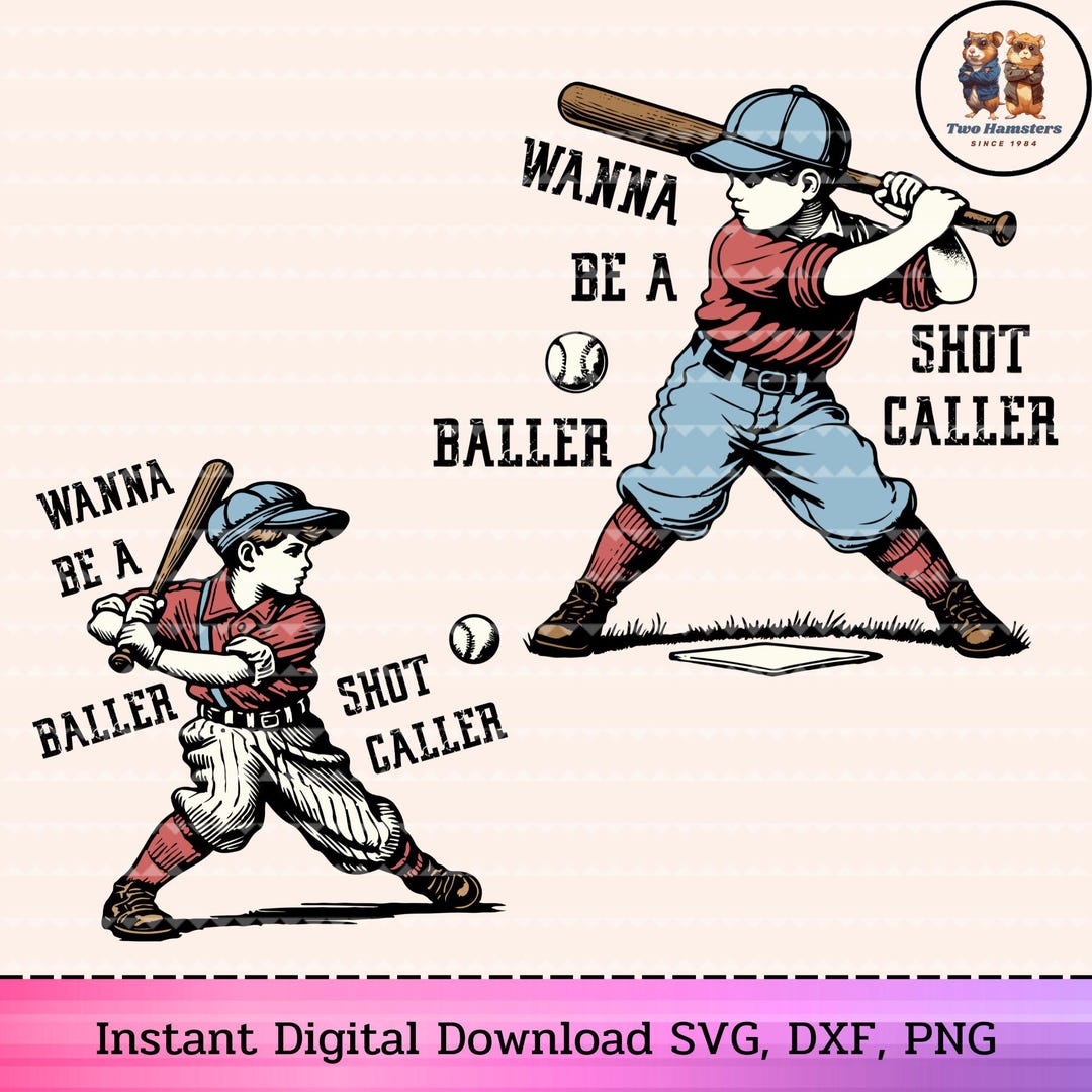 Wanna Be a Baller Shot Caller SVG PNG Shirt/sweatshirt, Cute Young Boy Illustration Print, Svg