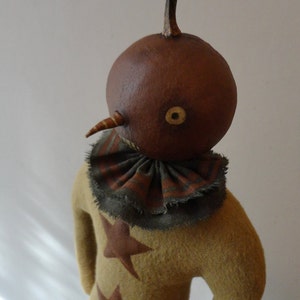 New Add-On Primitive Folk Art Peter Pumpkin Doll with Puffy Stars Pattern Fall Halloween image 3