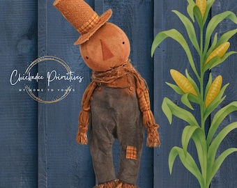 PATTERN ONLY Scarecrow Doll Primitive Farmhouse Fall Scarecrow doll Pattern ONLY!