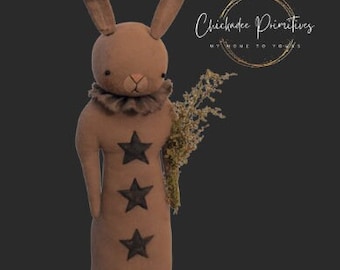 Primitive "Harper" Bunny Pattern Digital Tutorial by Chickadee Primitives PDF FILE ONLY Not a physical item