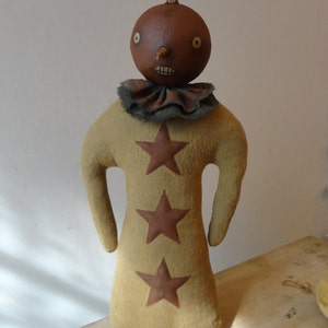 New Add-On Primitive Folk Art Peter Pumpkin Doll with Puffy Stars Pattern Fall Halloween image 7