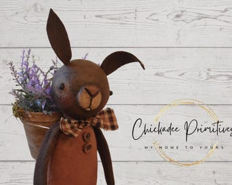 Primitive Folk Art Buny Rabbit Pattern