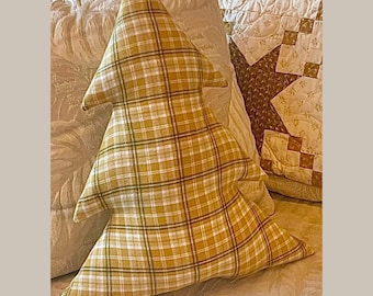 Primitive Farmhouse Christmas Tree Throw Pillow  PATTERN ONLY