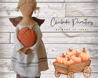 Primitive Fall Pattern Angel Doll Rustic Farmhouse PDF PATTERN ONLY