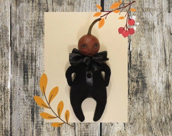 Clay Cloth Pumpkin Fall Doll Digital Pattern Vintage Primitive Chickadee Primitives