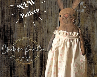 Primitive Farmhouse Bunny Digital Pattern Spring Rabbit Make Do by Chickadee Primitives