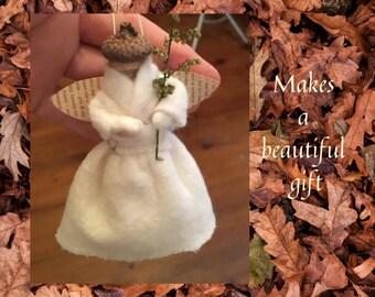 Acorn Angel Fall Christmas Ornament Tutorial by Chickadee Primitives~ makes a nice gift