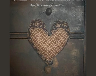 Valentine's Day Heart Pinkeep Cabinet Hanger by Chickadee Primitives