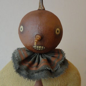 New Add-On Primitive Folk Art Peter Pumpkin Doll with Puffy Stars Pattern Fall Halloween image 4