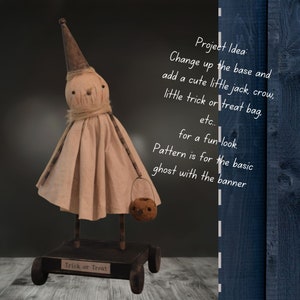 Primitive Cottage Farmhouse Halloween Ghost Pattern by Chickadee Primitives PATTERN ONLY