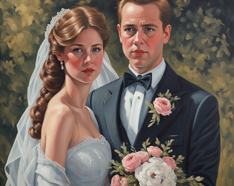 Oil Painting, Custom Wedding Portrait Painting, oil Custom Portrait,  portrait to order based on your photo, Portraits Rembrandt