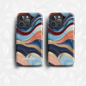 MagSafe iPhone 16 Pro Case, Abstract Marble iPhone Case for iPhone 14 15 16 Pro Plus Pro Max, Gift for Girlfriend Mother, Tough iPhone Case
