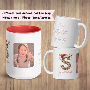 Personalized Photo Coffee Mug: Custom Initial, Name - 11oz/15oz