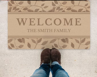Personalized Doormat, Custom Text or Name Doormat, Welcome Doormat, Make Your Own, New Home Decor, Classic Pattern Mat