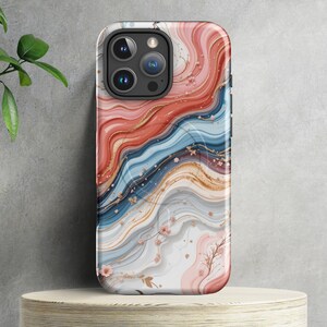 Flower Marble MagSafe iPhone 16 Pro Case, Personalized Phone Case for iPhone 14 15 16 Plus Pro Max, Marble Pattern, Gift for Mother