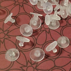 144 Large Flange Clear Plastic Earring Backs, 11mm large, plastic earring stop, comfort clutches, nuts earring stoppers metal free 11 mm